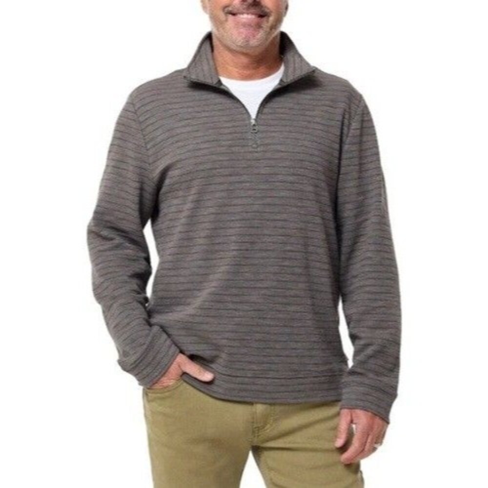 Dockers Men's Quarter Zip Pullover Sweater Gray Small NWT